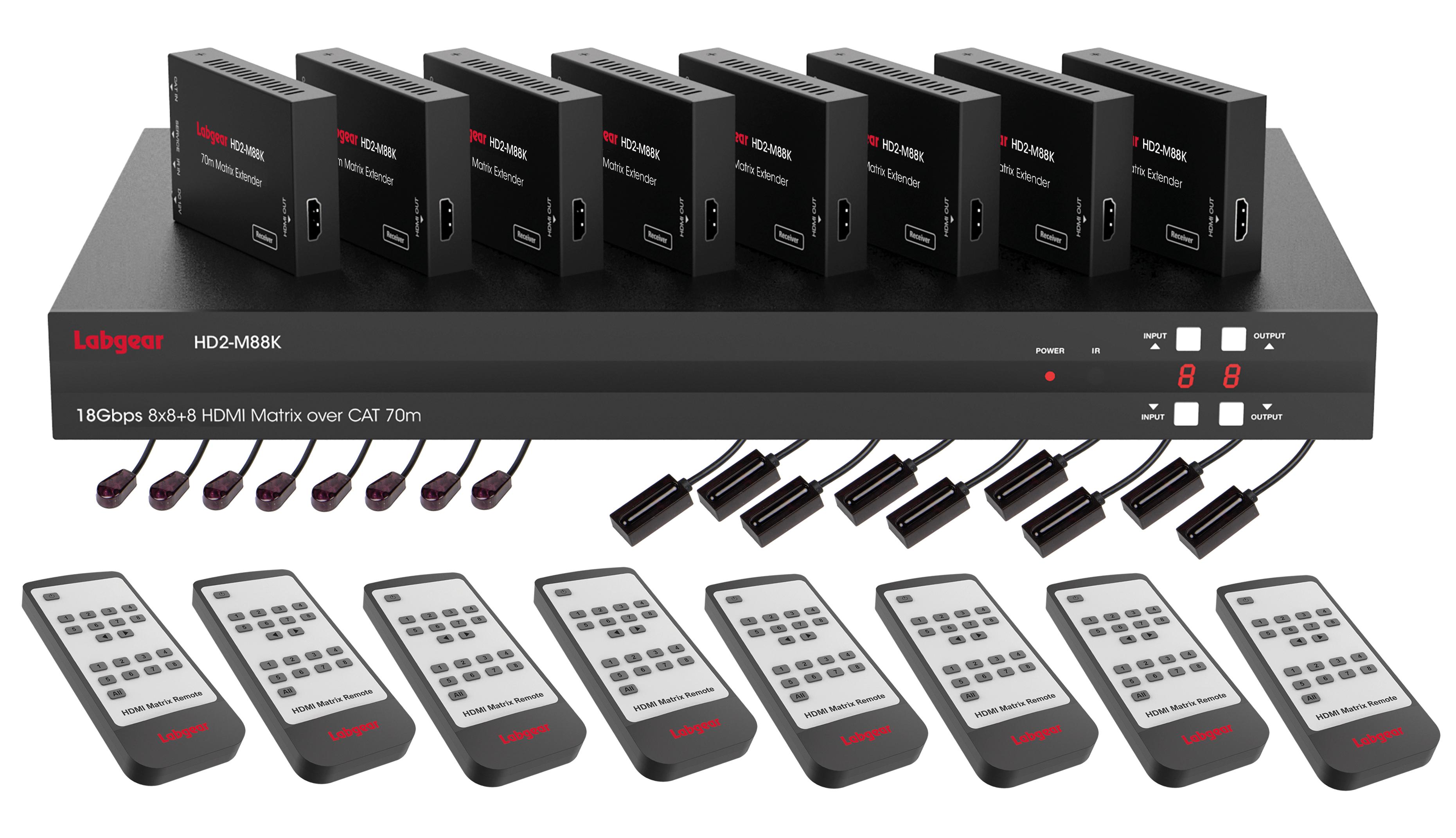 HD2-M88K 8x8 HDMI 4K Matrix Kit - Mediacoms Direct