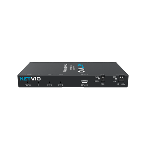 Netvio 1x2 | 18Gb 4K/60 HDR HDMI splitter with scaling, audio outputs & EDID configuration.