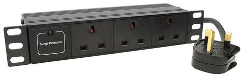 SOHO PDU 3 Way 1U Surge Protected