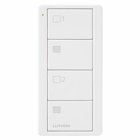 Lutron Pico Controller 2 Group Shade 4 Button Matte Black - Arctic White