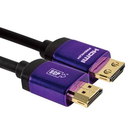 SCP Premium Cert HDMI cable 4K@60 4:4:4 (2160p) full 18Gbps, BT.2020, HDR, Violet, Snug-Tite