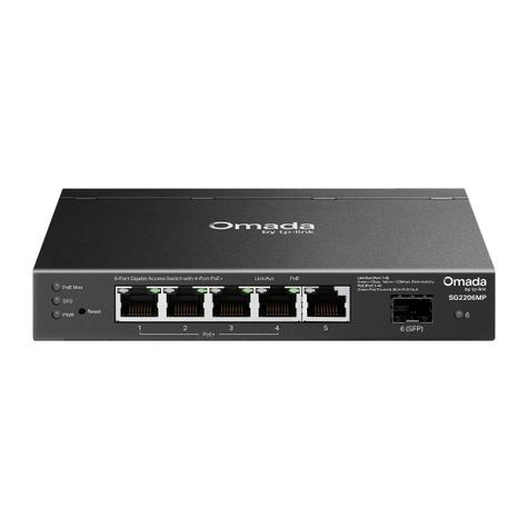 TP-Link SG2206MP Omada 6-Port Gigabit Smart Switch with 4-Port PoE+ *63W*