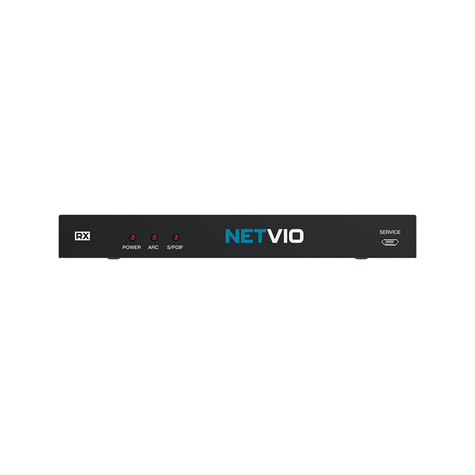 Netvio 70m 4K/60 HDR | 100m 1080p | HDBaseT receiver with Ethernet, ARC, 2-way IR, RS-232 & PoC.