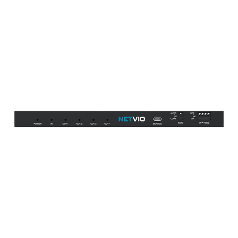 Netvio 1x4 | 18Gb 4K/60 HDR HDMI splitter with scaling, audio outputs & EDID configuration.