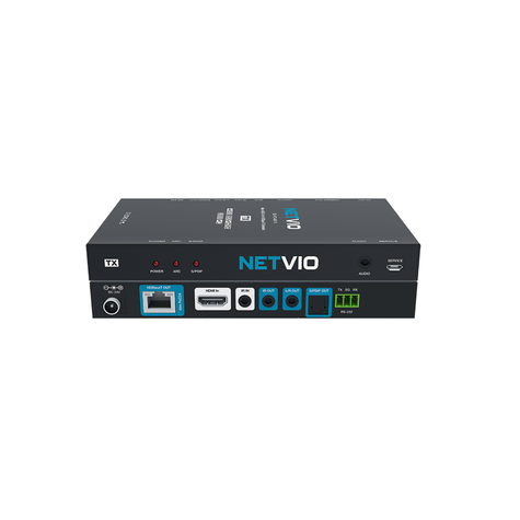 Netvio 40m 4K/60 HDR | 70m 1080p | HDBaseT extender with ARC, 2-way IR, RS-232 & 2-way PoC. 