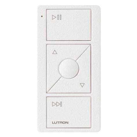 Lutron Pico Controller Audio (Icons) 3 Button with Raise & Lower Matte Black - Arctic White