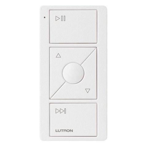 Lutron Pico Controller Audio (Icons) 3 Button with Raise & Lower Matte Black - Arctic White