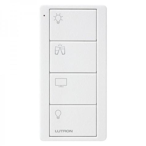Lutron Pico Switch Living Room Keypad 4 Button Matte Black - Arctic White
