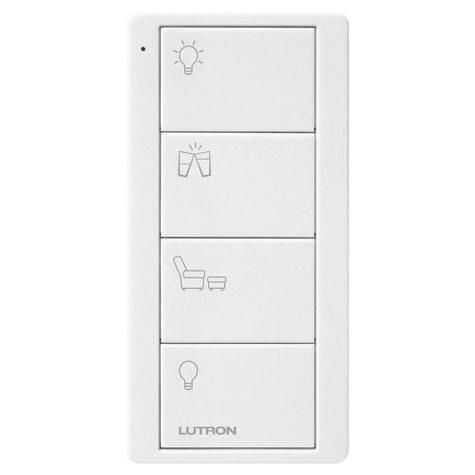 Lutron Pico Switch Any Room Keypad 4 Button Matte Black - Arctic White