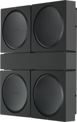 Wall Mount for 4 Sonos Amps (Black)